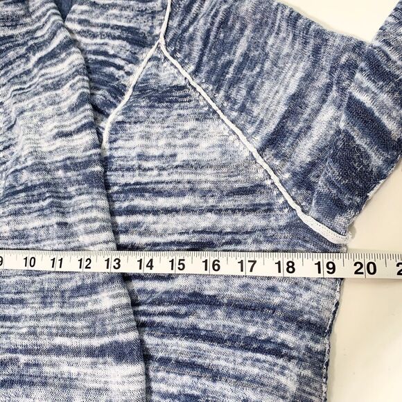 Nic + Zoe Blue Linen Blend Open Breeze Cardigan Sweater Size Large - Picture 10 of 11